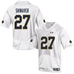 Notre Dame Fighting Irish Men's Arion Shinaver #27 White Under Armour Authentic Stitched Big & Tall College NCAA Football Jersey QMF0499TR